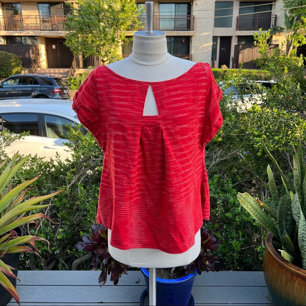 GREY ANT Cap Sleeve Boxy Cut Lagenlook Women’s Top Boho Size Small EUC